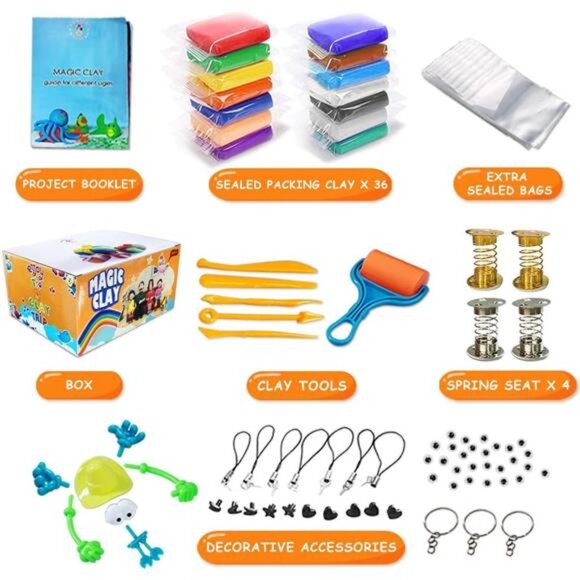 Modeling Clay Kit - 36 Colors Air Dry Magic Clay, DIY Clay with Sculpting Tools - Picture 3 of 7